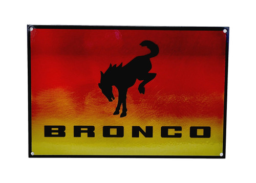 Vintage Ford Bronco Sunset Lucid Steel Sign