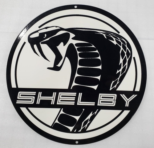 2024 Shelby SuperSnake Cobra Round Black and White Steel Sign