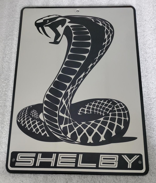 2024 Shelby SuperSnake Cobra Emblem Black and Silver Steel Sign