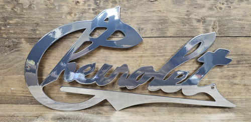 Chevrolet Chrome Fancy Steel Sign