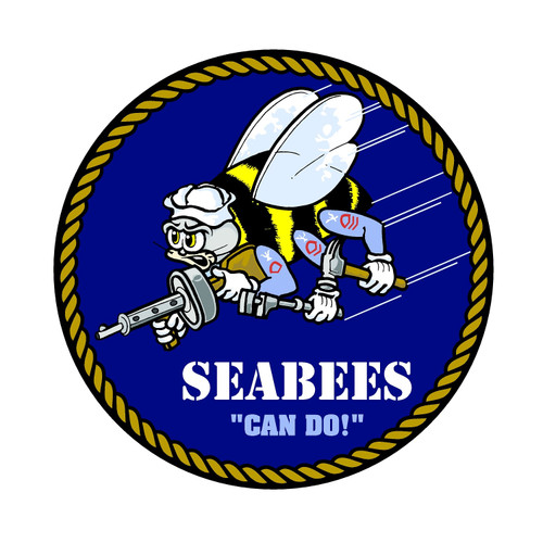 United State SEABEES CAN DO IT Blue Circle Sign