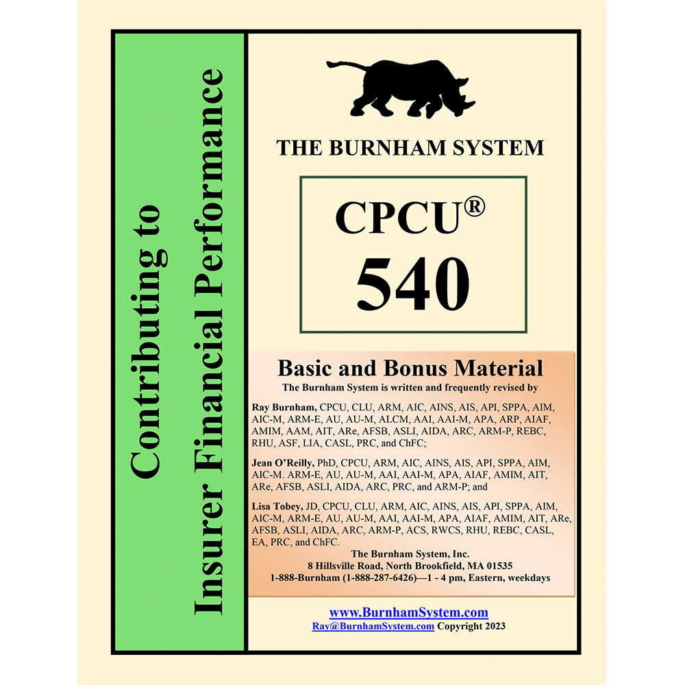 CPCU® 540 Contributing to Insurer Financial Performance Study