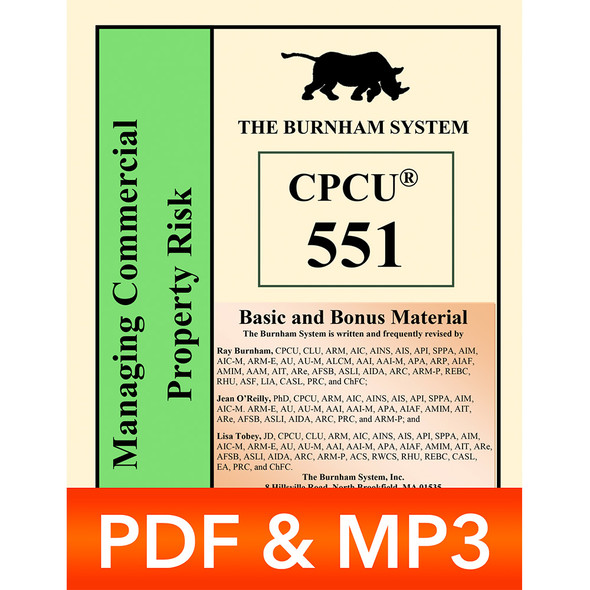 語学・辞書・学習参考書 CPCU 551 CPCU® 551 Managing Commercial Property Risk Study Guide PDF