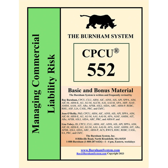 語学・辞書・学習参考書 CPCU 551 CPCU® 551 Managing Commercial Property Risk Study Guide PDF