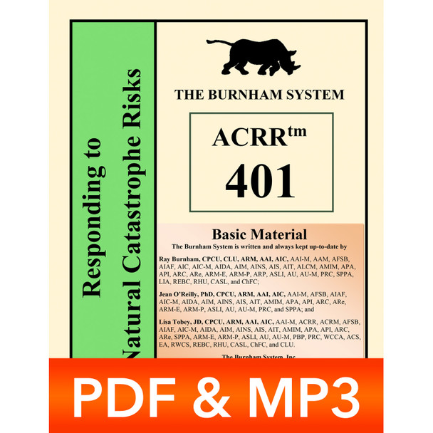 ACRR™ 401 Responding to Natural Catastrophe Risks  Study Guide PDF-MP3