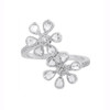 Rose Cut Diamond Double Flower Ring in Platinum