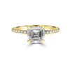 Asscher Diamond Engagement Ring yellow gold