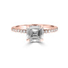 Asscher Diamond Engagement Ring rose gold