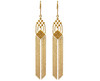 Gold Tassel Faceted Bead Earrings