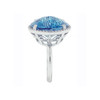 Large Round London Blue Topaz Ring in White Gold