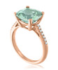 Green Quartz Cushion Ring in Rose Gold