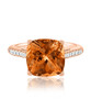 Citrine Cushion Ring in Rose Gold