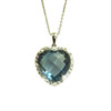 Heart Shape London Blue Topaz Pendant with Diamonds