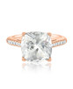Cushion clear quartz ring in rose gold 