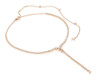 Diamond Bezel Lariat Necklace in Rose Gold