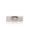 Shimmer wide bedding band with pave clusters white gold