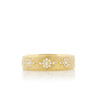 Shimmer wide bedding band with pave clusters yellow gold