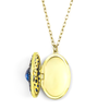 Oval Blue Sapphire Locket inside view