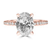 Oval Diamond Engagement Ring Pave Band rose gold