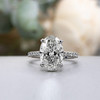 Oval Diamond Engagement Ring Pave Band on background - Instagram