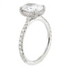 Oval Diamond Engagement Ring Pave Band- standing