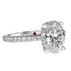 Oval Diamond Engagement Ring Pave Band- side view