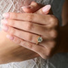 Solitaire Brilliant Cut Cathedral Engagement Ring Yellow on hand model