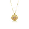 Multi Sapphire Pouch Pendant Satin Finish 
