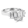 Emerald Cut Three Stone Diamond Engagement Ring -side view