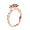 Oval Pink Sapphire Ring in Rose Gold -standing