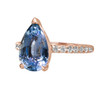 Sapphire Pear Shape Rose Gold Ring -side 