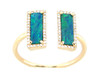 Rectangle Double Opal Ring 