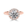 Brilliant-cut-diamond-solitaire-diamond-halo-ring-rose gold