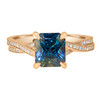 Teal Sapphire Ring Braided Band 