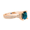 Teal Sapphire Ring Braided Band -side