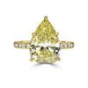 Fancy Yellow Pear Shape Diamond with Hidden Halo- yellow gold 