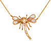 Rose Gold Dragonfly Necklace with Rose Cut Diamonds