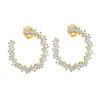 Diamond Baguette Open Circle Earrings