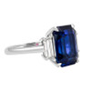 Emerald Cut Sapphire Three Stone Ring Side