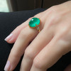 Cabochon Emerald and Diamond Ring Model 
