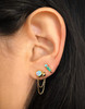 Baguette Emerald and Turquoise Mini Studs -model