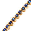Blue Sapphire Tennis Necklace Paperclip Chain 