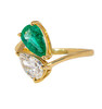 Toi et Moi Emerald and Diamond Ring -side