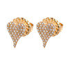 Mini Pave Diamond Heart Shaped Studs-side