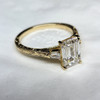 Emerald Cut Diamond with Baguettes - Engraving 