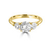Brilliant Cut Three Stone Engagement Ring- Cape Verde yellow gold
