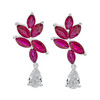 Marquise Ruby and Diamond Drop Earrings 