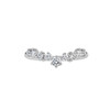 V Shaped Wedding Band with Brilliant Cut Diamonds -platinum