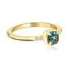 Mini Cushion Teal Sapphire Ring -side 