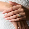 Cushion Cut Solitaire Diamond Engagement Ring yellow gold - Marrakesh on hand model
